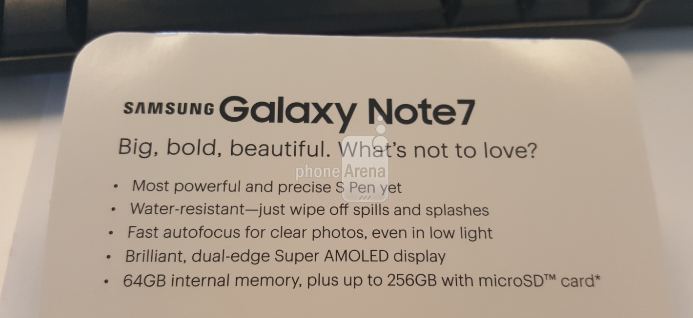 Samsung galaxy note 7 specifiche