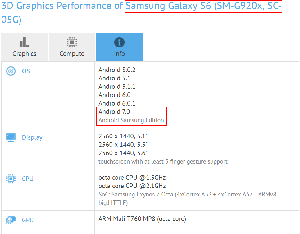 Samsung Galaxy S6 Android Nougat 2