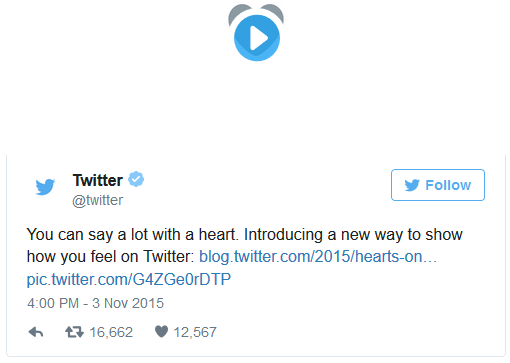 Twitter reemplaza las estrellas con corazones