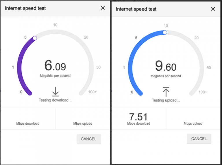 bandwidth speed test google