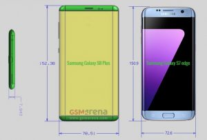 Samsung Galaxy S8 Plus dimensioni