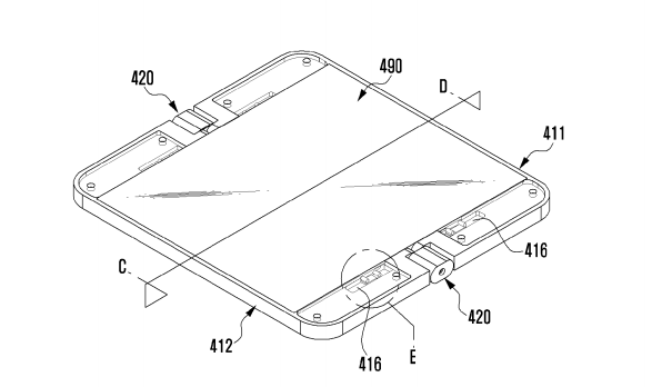 Samsung brevetto device schermo flessibile cerniera