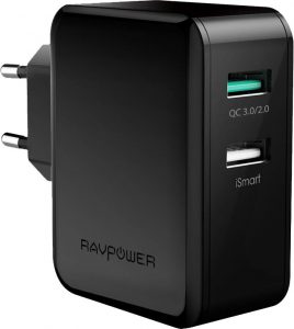 RavPower - Caricabatterie da muro QC 3.0 - Codici Sconto Amazon - Esclusiva GizDeals