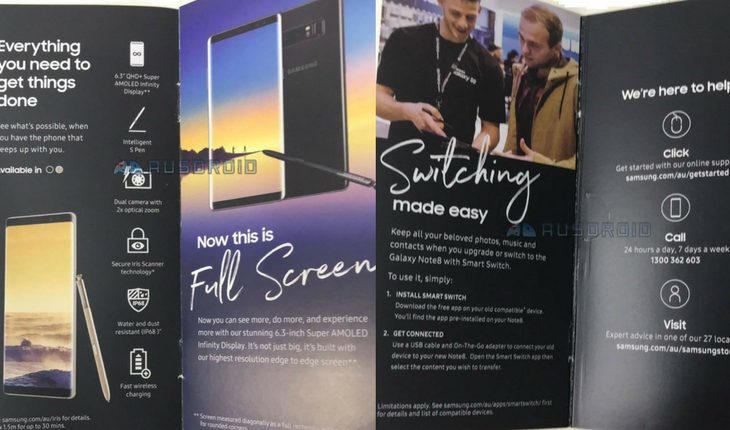 Samsung Galaxy Note 8 immagini caratteristiche