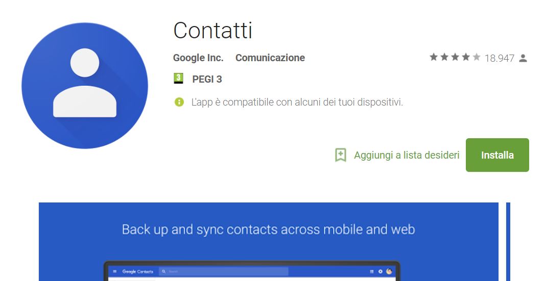 google-contatti-versione-2.2-banner