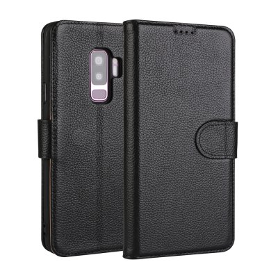 for Samsung Galaxy S9 Cover Litchi Texture Premium Genuine Cowhide Leather Case