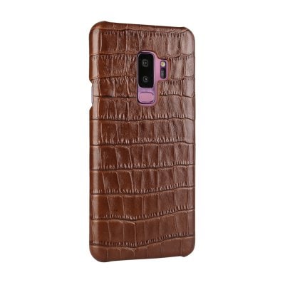 For Samsung Galaxy S9 Plus Case 3D Surface Genuine Leather Bumper Back Cover