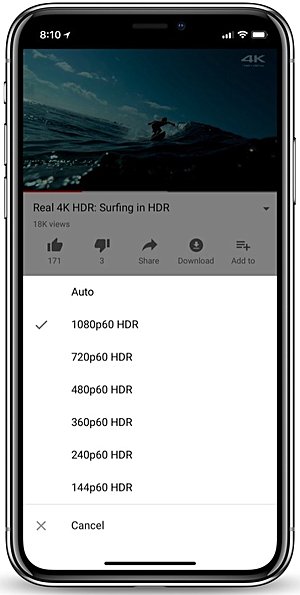 youtube hdr iphone