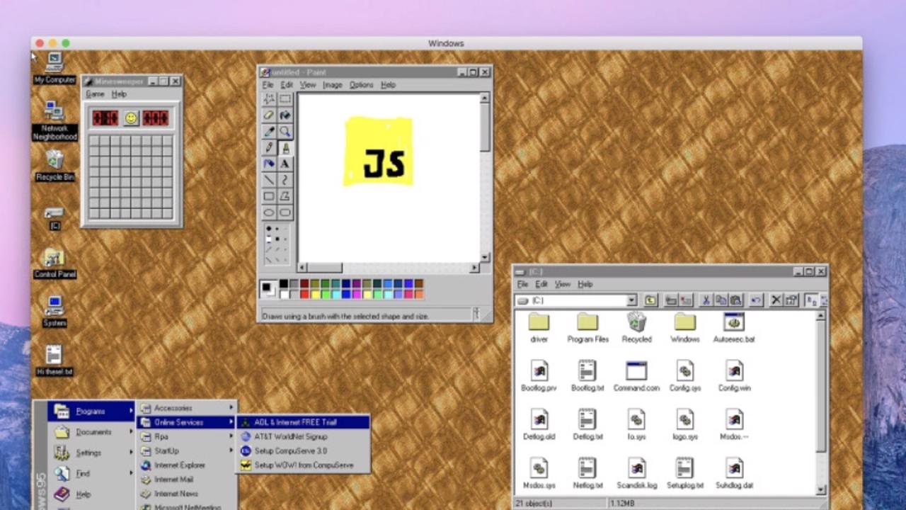 Windows 95 app MacOS Linux 1