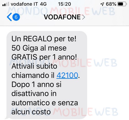 Vodafone 50 Giga Free