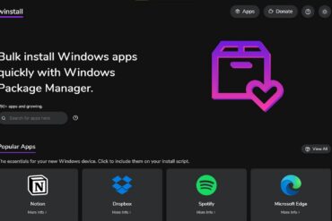 winstall app interfaccia web applicazioni windows 10