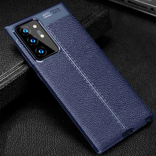 Lederen textuur koolstofvezel telefoonhoes voor Galaxy Note 20 plus